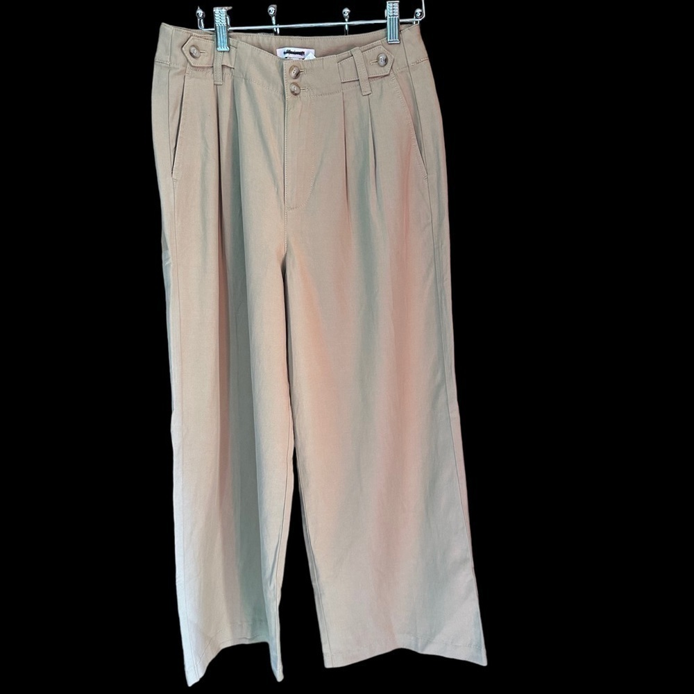 Madewell Harlow Wide Leg Linen Blend Pants Seed Khaki 12 Petite NWT - Picture 4 of 11
